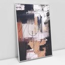Ver imagem 4 de Quadro Decorativo em Canvas Abstrato Pincelada Rustic TaColado Moldura Flutuante 4,5cm Freijó 90 x 6