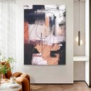 Ver imagem 1 de Quadro Decorativo em Canvas Abstrato Pincelada Rustic TaColado Moldura Flutuante 4,5cm Freijó 90 x 6