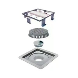Ralo Square Line Oculta Pvc 10x10 Cinza - Linear - 1