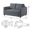 Ver imagem 3 de Sofá Cama Casal Marcelle 2 Lugares 150cm Linho Pé de Madeira - Talento Móveis