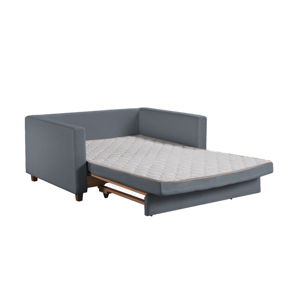 Sofá Cama Casal Marcelle 2 Lugares 150cm Linho Pé de Madeira - Talento Móveis - 3