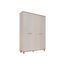 Ver imagem 1 de Guarda Roupa Infantil C/ 4 Portas (2 Ripadas) Cupcake Off White/nature - Permóbili Baby