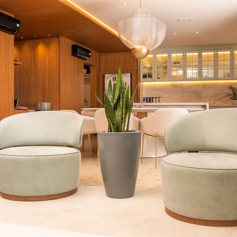 Vaso Cone Liso 55 Cinza Claro