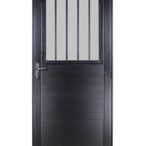 Porta Postigo Vidro Mini Boreal 210x90cm Topsul Esquadrisul Abertura Esquerda Preto