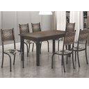Ver imagem 1 de Mesa Tubular 6 Cadeiras Prata Craqueado com Tampo Bp Turim 1,40x0,75m Madmelos