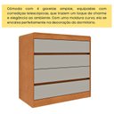 Ver imagem 6 de Cômoda 4 Gavetas Orgânica 100% MDF 91cm Luna Espresso Móveis Marrom/Cinamomo/Off White