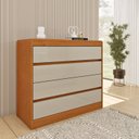 Ver imagem 1 de Cômoda 4 Gavetas Orgânica 100% MDF 91cm Luna Espresso Móveis Marrom/Cinamomo/Off White