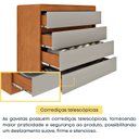 Ver mais imagens de Cômoda 4 Gavetas Orgânica 100% MDF 91cm Luna Espresso Móveis Marrom/Cinamomo/Off White