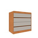 Ver imagem 2 de Cômoda 4 Gavetas Orgânica 100% MDF 91cm Luna Espresso Móveis Marrom/Cinamomo/Off White