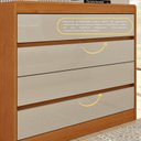 Ver imagem 4 de Cômoda 4 Gavetas Orgânica 100% MDF 91cm Luna Espresso Móveis Marrom/Cinamomo/Off White