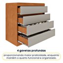 Ver imagem 7 de Cômoda 4 Gavetas Orgânica 100% MDF 91cm Luna Espresso Móveis