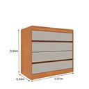 Ver imagem 3 de Cômoda 4 Gavetas Orgânica 100% MDF 91cm Luna Espresso Móveis Marrom/Cinamomo/Off White