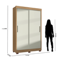 Ver imagem 4 de Guarda Roupa 136m com 02 Portas de Correr - Nature/off White Móveis Leão