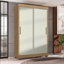 Ver imagem 1 de Guarda Roupa 136m com 02 Portas de Correr - Nature/off White Móveis Leão