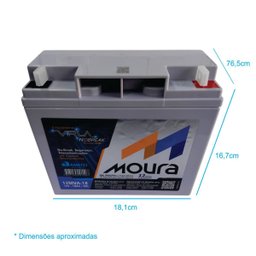 Kit 2 X Bateria Estacionária Moura 18ah 12v Mva-18 Nobreak - 3