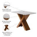 Ver imagem 3 de Mesa Sala de Jantar Tampo com Vidro 1,36m Grécia Madeirado/off White Dobuê