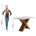 Ver imagem 4 de Mesa Sala de Jantar Tampo com Vidro 1,36m Grécia Madeirado/off White Dobuê