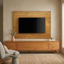 Ver imagem 2 de Painel de Parede em Madeira Maciça 160 X 125cm para Tv de até 65 Polegadas - Iaza Moveis