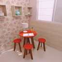 Ver imagem 1 de Conjunto Mesa e 4 Banquetas Colorido Suze