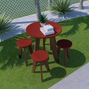 Ver imagem 2 de Conjunto Mesa e 4 Banquetas Colorido Suze