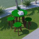 Ver imagem 2 de Conjunto Mesa e 4 Banquetas Colorido Suze
