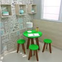 Ver imagem 1 de Conjunto Mesa e 4 Banquetas Colorido Suze