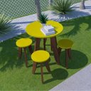 Ver imagem 2 de Conjunto Mesa e 4 Banquetas Colorido Suze