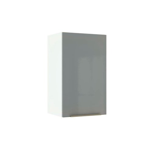Armário Aéreo Madesa Lux 40cm 1 Porta Branco Cinza