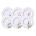 Ver imagem 1 de Jogo 6 Pratos de Sobremesa Porcelana Decorada 21cm Tramontina Lilla Mesa Posta Eventos