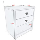 Ver imagem 3 de Mesa de Cabeceira com 02 Gavetas em MDF BRANCO - PEA Móveis