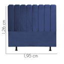 Ver imagem 3 de Cabeceira Estofada Alanis 195CM King Suede Azul Marinho - D A DECOR
