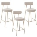 Ver imagem 2 de Kit 03 Banquetas Baixa Cozinha Sala Jantar Bancada Milão Arena L02 Bouclê Creme - lyam decor