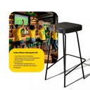 Ver imagem 5 de Kit 04 Banquetas Médias para Cozinha Vik Estofada Couríssimo Preto - Desk Design