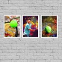 Ver imagem 1 de Kit 3 Quadros Arte Tenista 33x24cm:madeira Preta