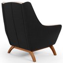 Ver imagem 7 de Poltrona Decorativa Base em Madeira Juliet D02 Corano Preto C-05 Linho Bege C-107 - Lyam Decor