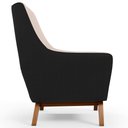 Ver imagem 6 de Poltrona Decorativa Base em Madeira Juliet D02 Corano Preto C-05 Linho Bege C-107 - Lyam Decor