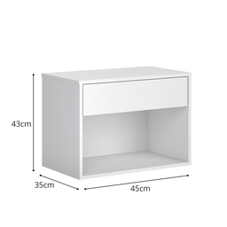 Mesinha Cabeceira 45cm Decore Quarto Pequeno Criado Quarto:branco - 3