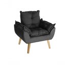 Ver imagem 2 de Kit 02 Poltrona/cadeira Decorativa Glamour Opala com Pés Quadrado Preto