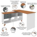 Ver imagem 4 de Mesa para Escritório Home Office Escrivaninha Gold A02 Freijó Grafito Branco - Lyam Decor
