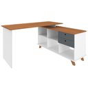 Ver imagem 1 de Mesa para Escritório Home Office Escrivaninha Gold A02 Freijó Grafito Branco - Lyam Decor