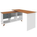 Ver imagem 3 de Mesa para Escritório Home Office Escrivaninha Gold A02 Freijó Grafito Branco - Lyam Decor