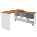 Ver imagem 7 de Mesa para Escritório Home Office Escrivaninha Gold A02 Freijó Grafito Branco - Lyam Decor