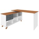 Ver imagem 6 de Mesa para Escritório Home Office Escrivaninha Gold A02 Freijó Grafito Branco - Lyam Decor
