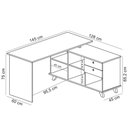 Ver imagem 5 de Mesa para Escritório Home Office Escrivaninha Gold A02 Freijó Grafito Branco - Lyam Decor