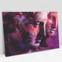 Ver imagem 1 de Quadro Decorativo em Canvas Grego Abstrato Moderno TaColado Moldura Madeira 90 x 60cm