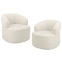 Ver imagem 1 de Kit 02 Poltronas Giratória Orgânica para Sala de Estar Living Helena L02 Linho Champagne - Lyam Deco