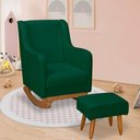 Ver imagem 1 de Poltrona de Amamentação Aquila Balanço com Puff Bouclê Verde