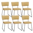 Ver imagem 1 de Kit 6 Cadeiras Decorativa Estofada para Sala de Jantar Allana L02 Couríssimo Casco Fendi - Lyam