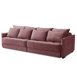 Sofá Cama Retrátil e Reclinável 2,10m com Molas Carol Veludo Rosê Adonai Estofados - 4