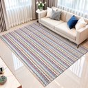 Ver imagem 3 de Tapete Sala Quarto Indiano Moderno Colorido Cru Geométrico 1,40 X 2,00 Antiderrapante